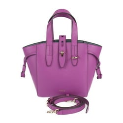 Furla Net Tote Bag Handbag BASRFUA HSF000 Leather Purple Shoulder