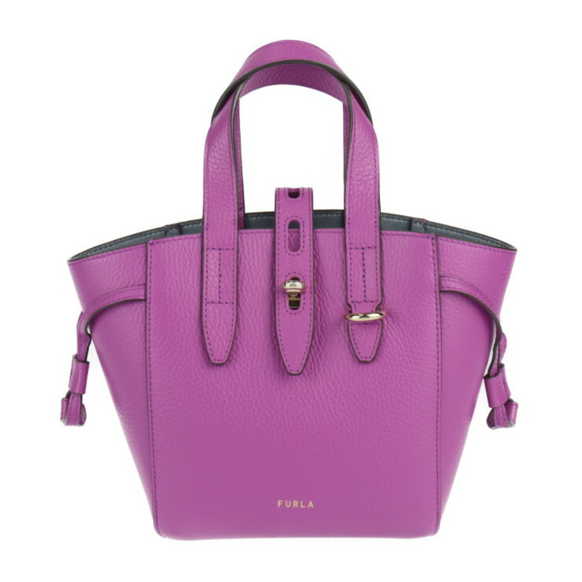 Furla Net Tote Bag Handbag BASRFUA HSF000 Leather Purple Shoulder