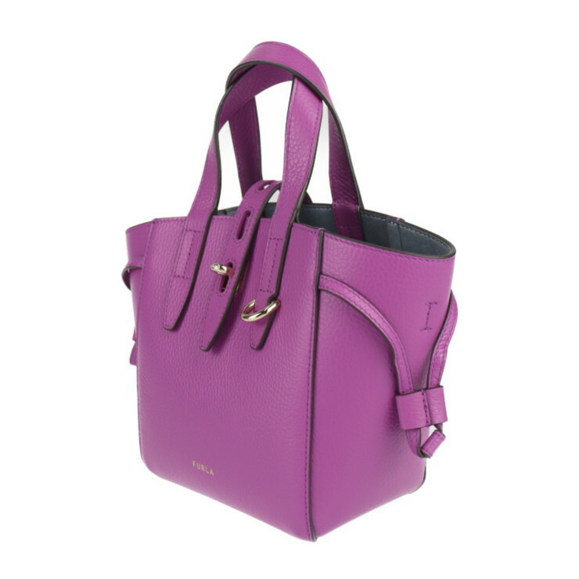 Furla Net Tote Bag Handbag BASRFUA HSF000 Leather Purple Shoulder