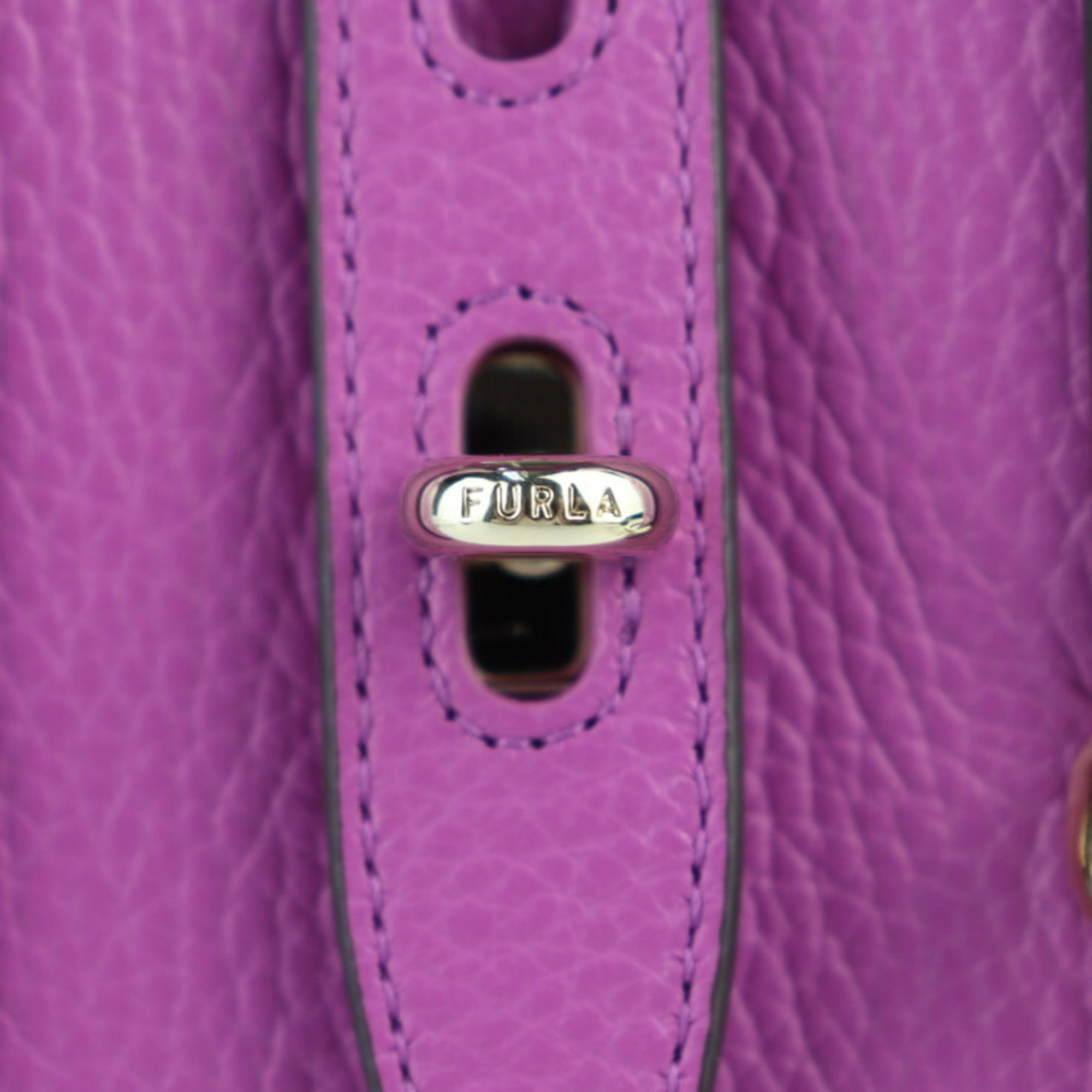 Furla Net Tote Bag Handbag BASRFUA HSF000 Leather Purple Shoulder