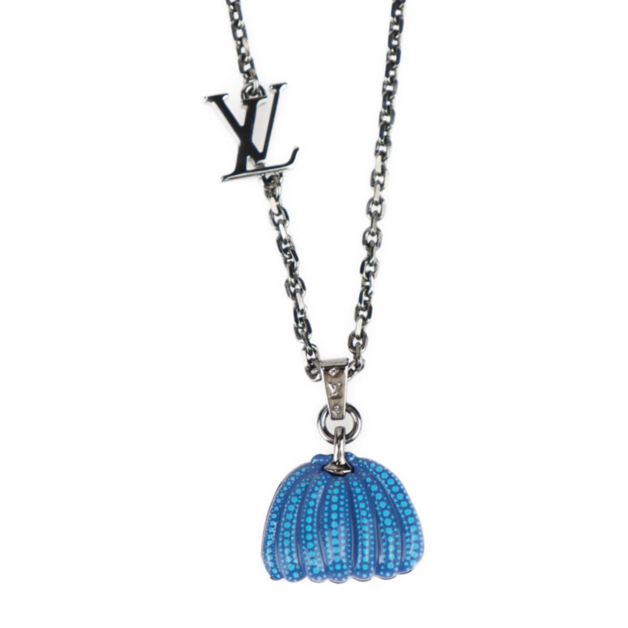 LOUIS VUITTON Louis Vuitton LV×YK PENDANT PUMPKIN Yayoi Kusama collaboration necklace M01099 Metal Silver Blue Pendant Pumpkin