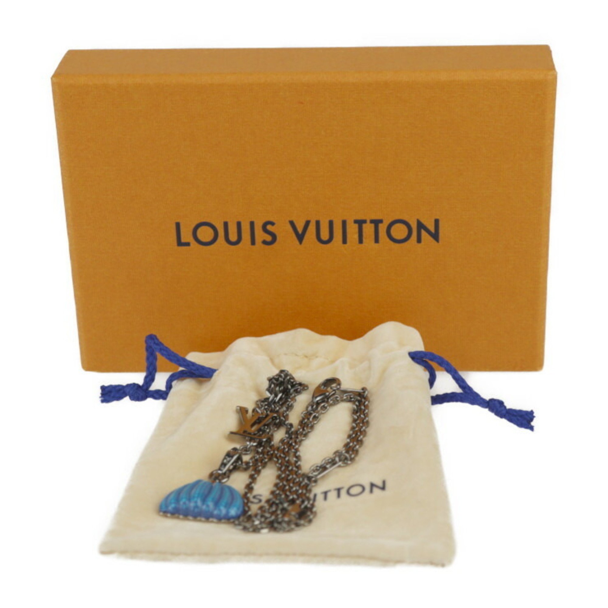 LOUIS VUITTON Louis Vuitton LV×YK PENDANT PUMPKIN Yayoi Kusama collaboration necklace M01099 Metal Silver Blue Pendant Pumpkin