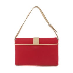 BURBERRY Burberry Bag Shoulder - Canvas Leather Red Beige Flap