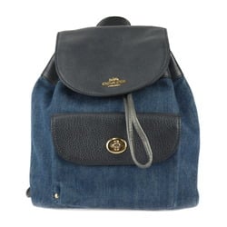 COACH Billy Backpack Rucksack/Daypack F24598 Denim Leather Blue Grey Floral Mix