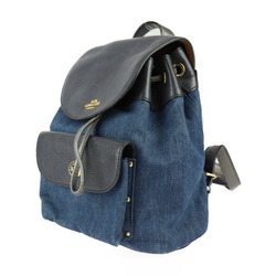 COACH Billy Backpack Rucksack/Daypack F24598 Denim Leather Blue Grey Floral Mix