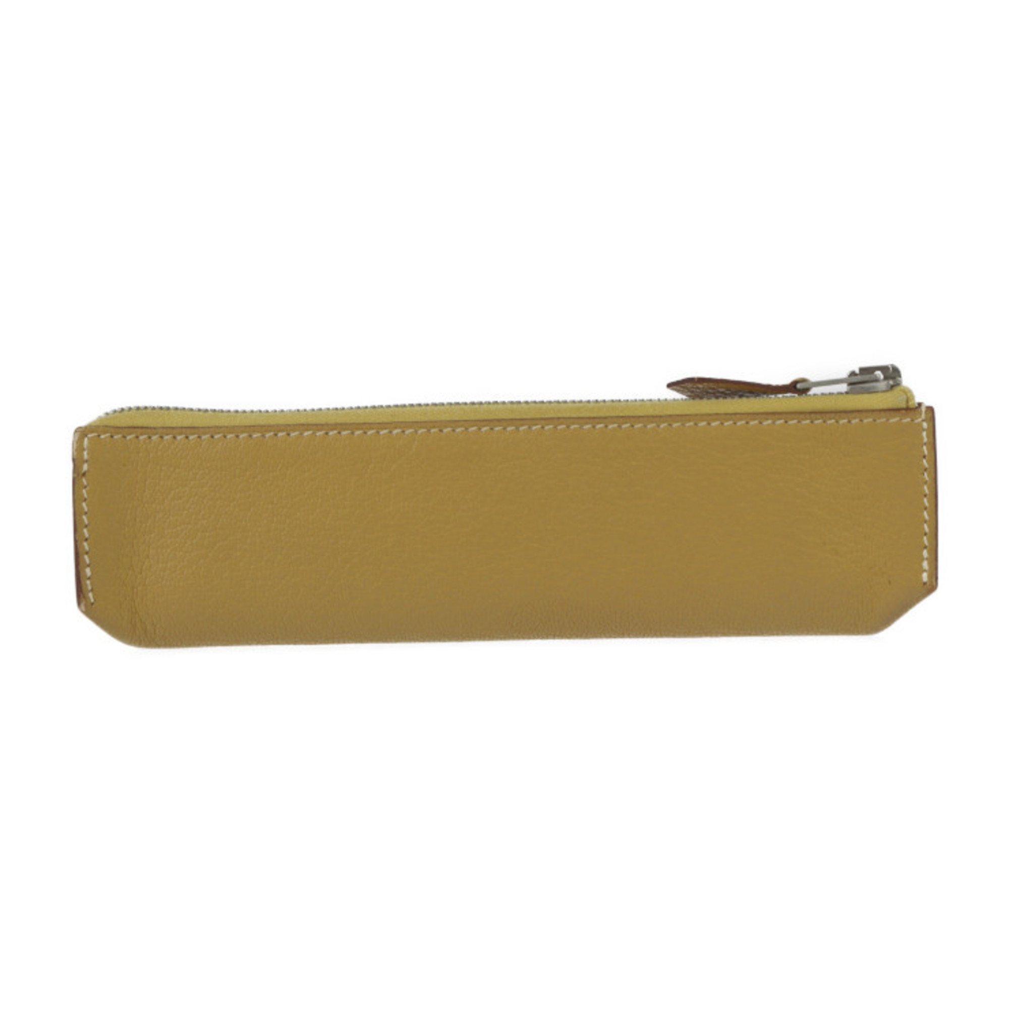 HERMES Hermes Piccolo Pen Case - Chevre Yellow Pencil □L Engraved