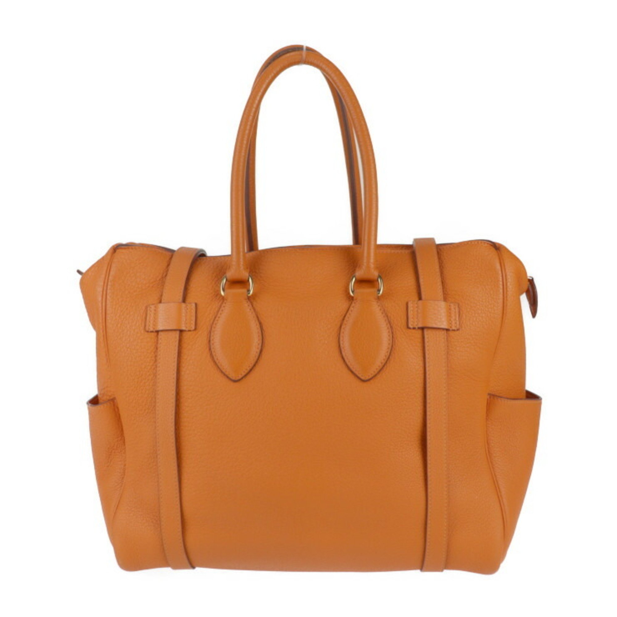 HERMES Hermes Pur Sangle 35 Handbag 060450CC-93 Taurillon Clemence Orange Tote Bag Boston □M Engraved