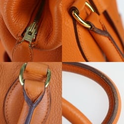 HERMES Hermes Pur Sangle 35 Handbag 060450CC-93 Taurillon Clemence Orange Tote Bag Boston □M Engraved