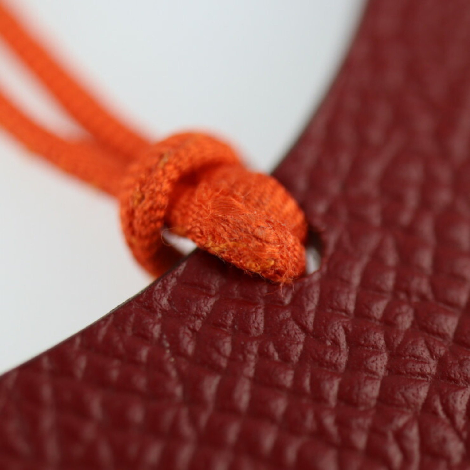 HERMES Hermes Cheval Petit H Accessories - Togo Epsom Leather Ebène Rouge GM Bag Charm Horse