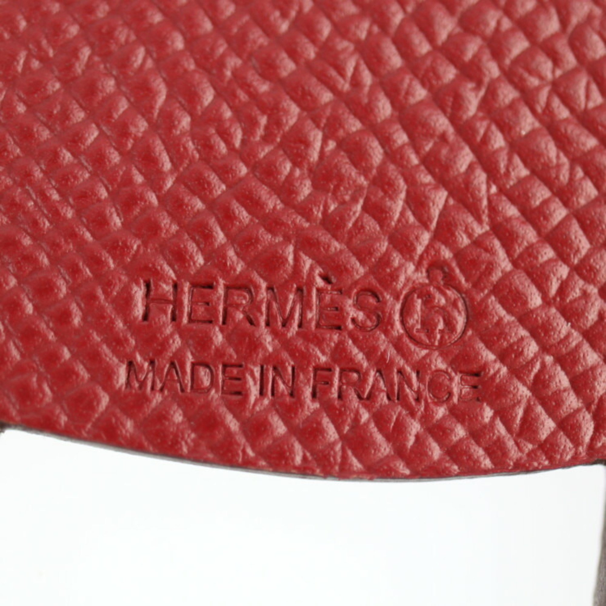 HERMES Hermes Cheval Petit H Accessories - Togo Epsom Leather Ebène Rouge GM Bag Charm Horse