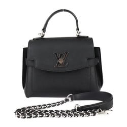 LOUIS VUITTON Louis Vuitton Lock Me Ever Handbag M20997 Grained Calf Leather Black Shoulder Bag Turnlock