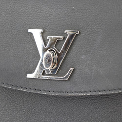 LOUIS VUITTON Louis Vuitton Lock Me Ever Handbag M20997 Grained Calf Leather Black Shoulder Bag Turnlock