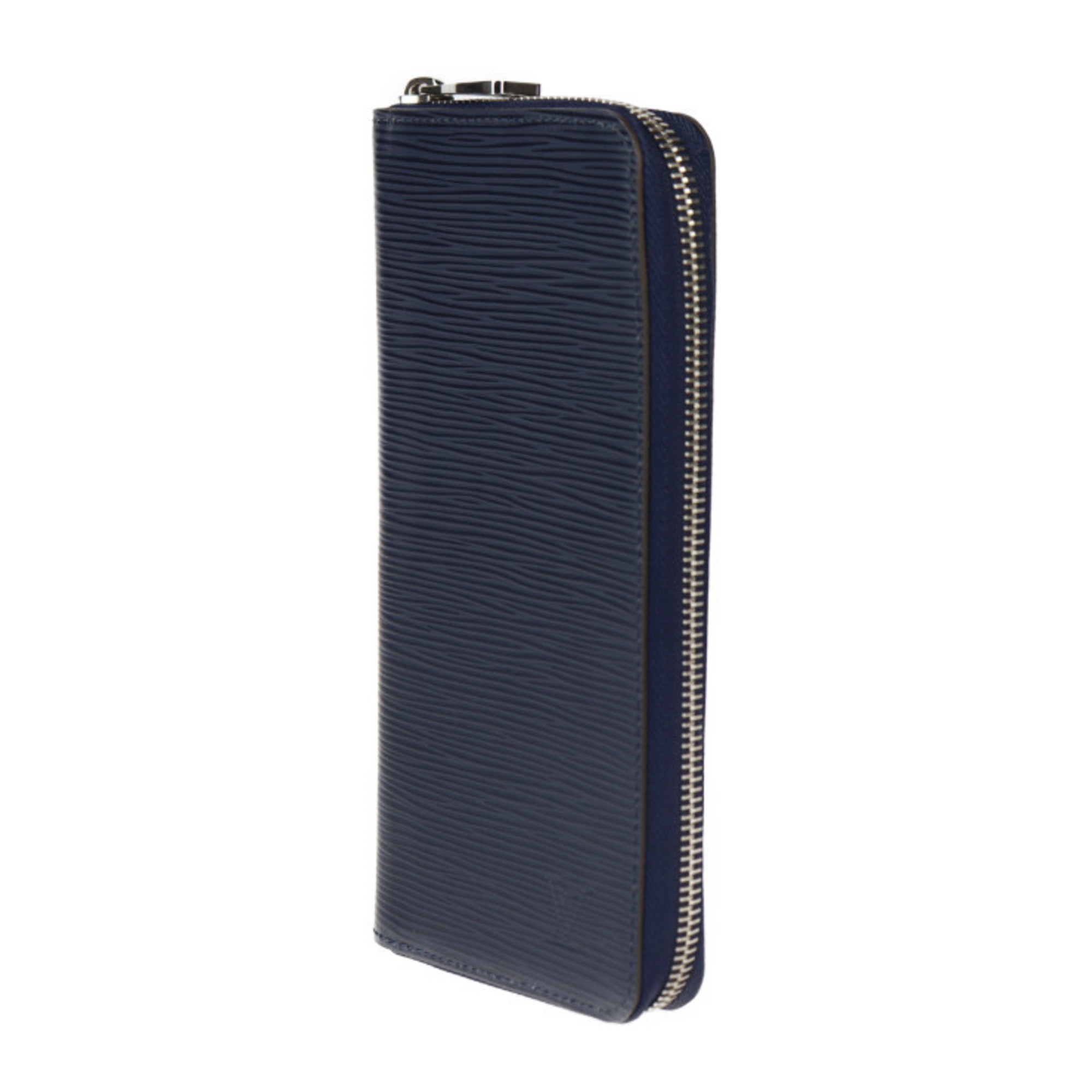 LOUIS VUITTON Louis Vuitton Zippy Wallet Vertical Epi Long M60964 Leather Blue Nuit Round