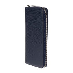 LOUIS VUITTON Louis Vuitton Zippy Wallet Vertical Epi Long M60964 Leather Blue Nuit Round