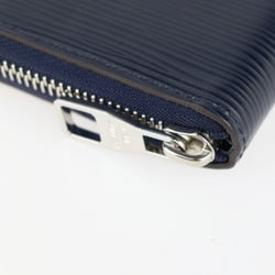 LOUIS VUITTON Louis Vuitton Zippy Wallet Vertical Epi Long M60964 Leather Blue Nuit Round