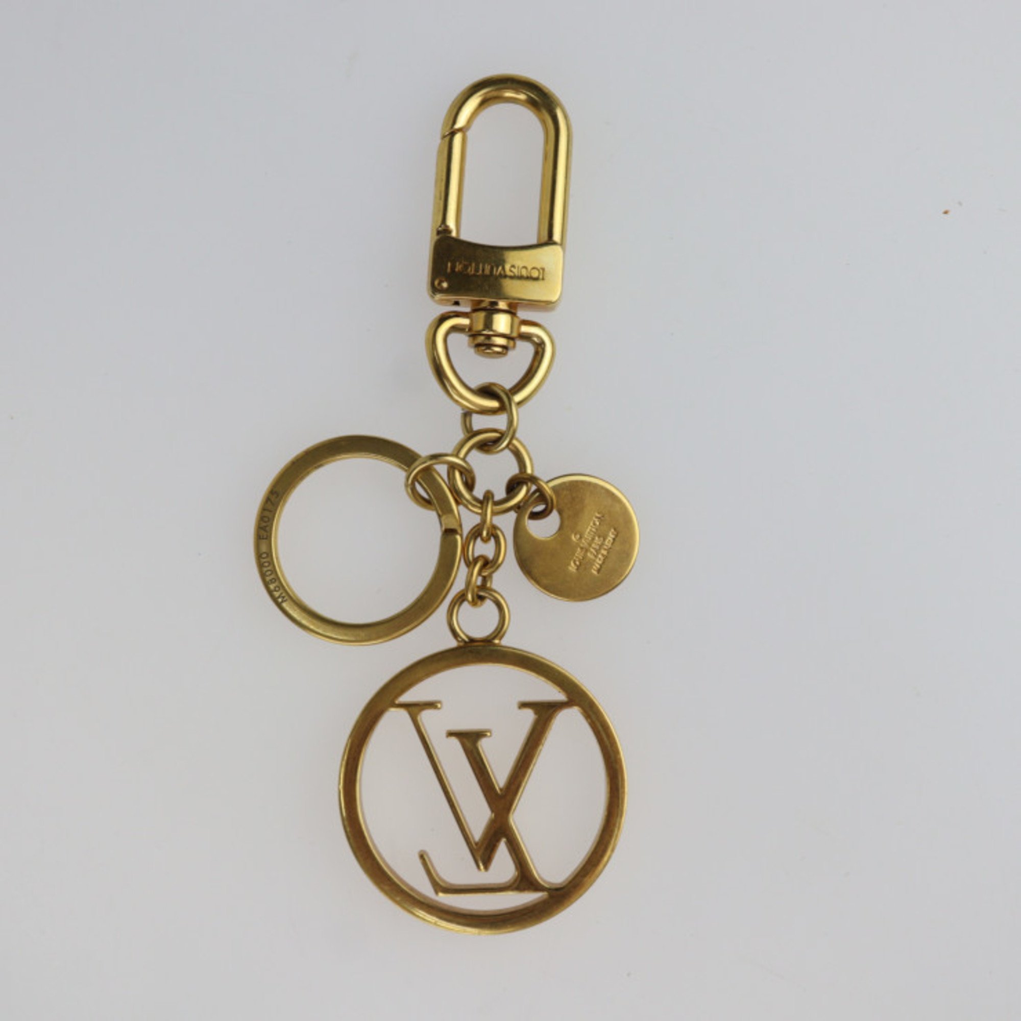 LOUIS VUITTON Louis Vuitton Bag Charm LV Circle Keychain M68000 Metal Gold Key Ring