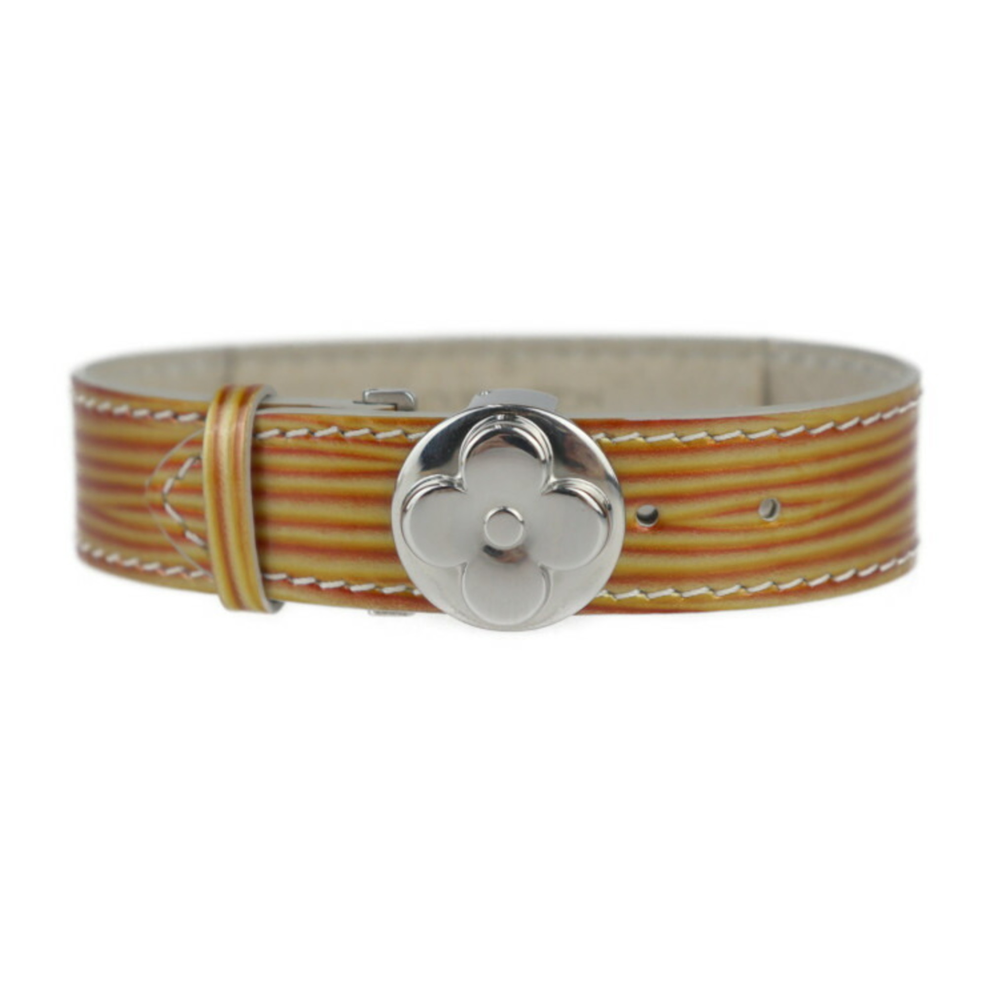 LOUIS VUITTON Louis Vuitton Good Luck Bracelet Cyber Epi M99084 Patent Leather Gold Orange