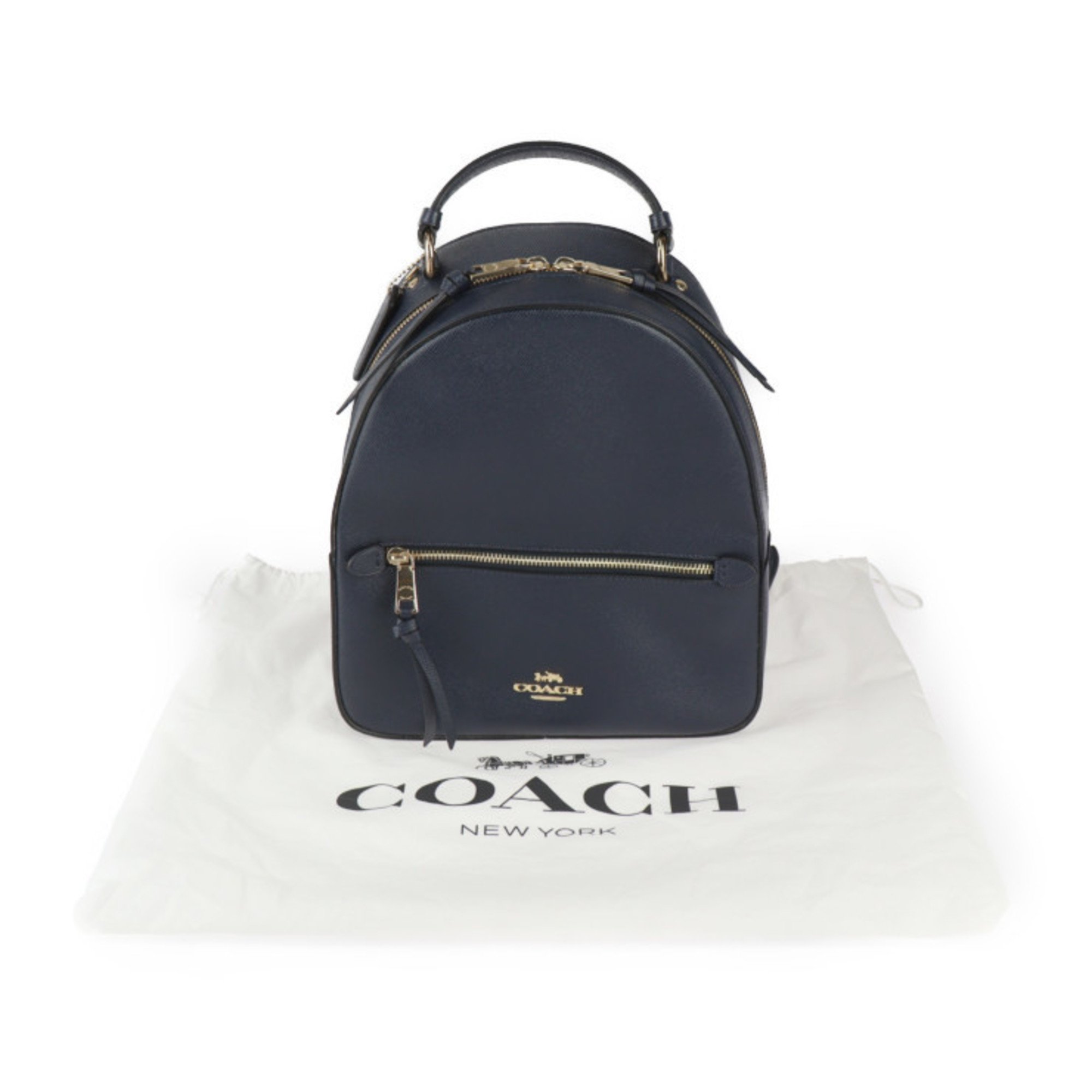 COACH Backpack Daypack F76624 Leather Dark Navy