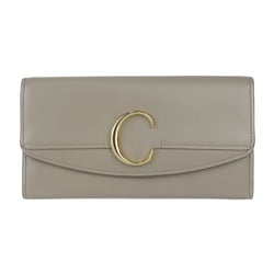 Chloé Chloe Long Wallet CHLOE C CHC19SP055A37 Leather Motty-Grey Greige Flap