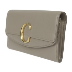 Chloé Chloe Long Wallet CHLOE C CHC19SP055A37 Leather Motty-Grey Greige Flap