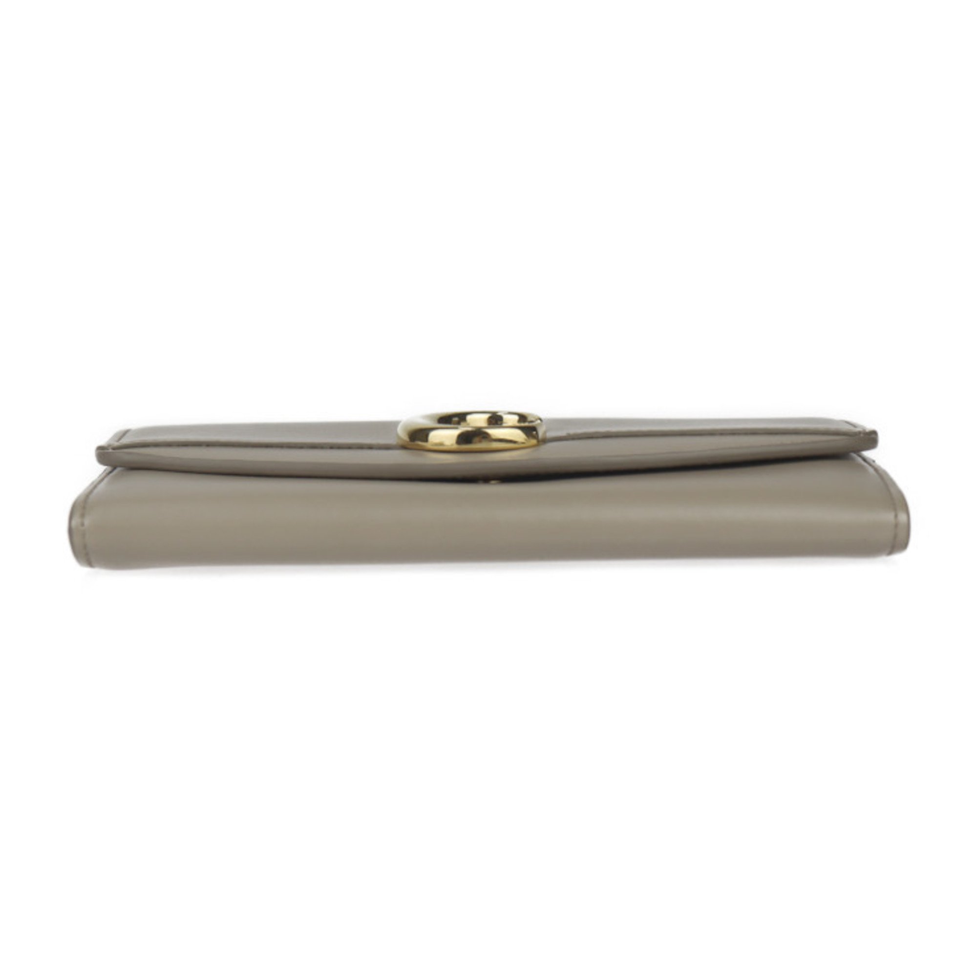 Chloé Chloe Long Wallet CHLOE C CHC19SP055A37 Leather Motty-Grey Greige Flap