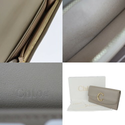 Chloé Chloe Long Wallet CHLOE C CHC19SP055A37 Leather Motty-Grey Greige Flap