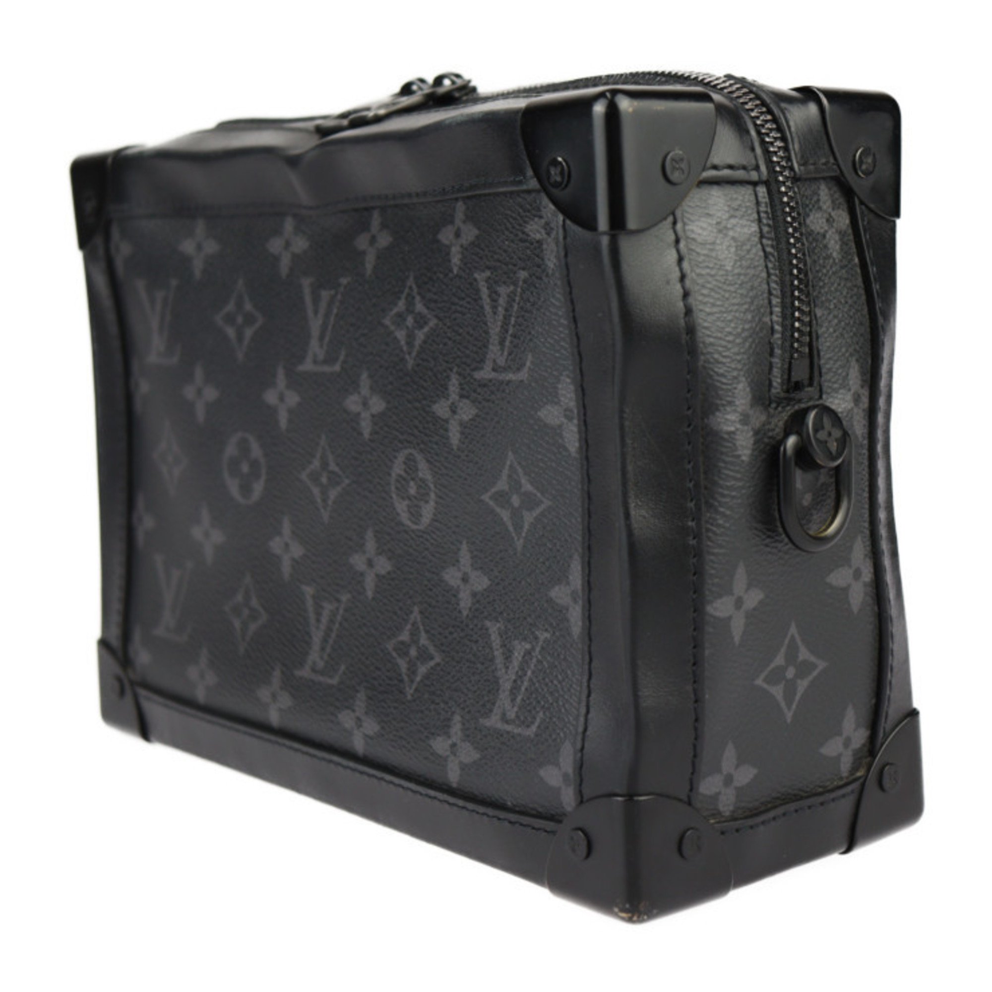 LOUIS VUITTON Louis Vuitton Soft Trunk Shoulder Bag M44730 Monogram Eclipse Leather Black