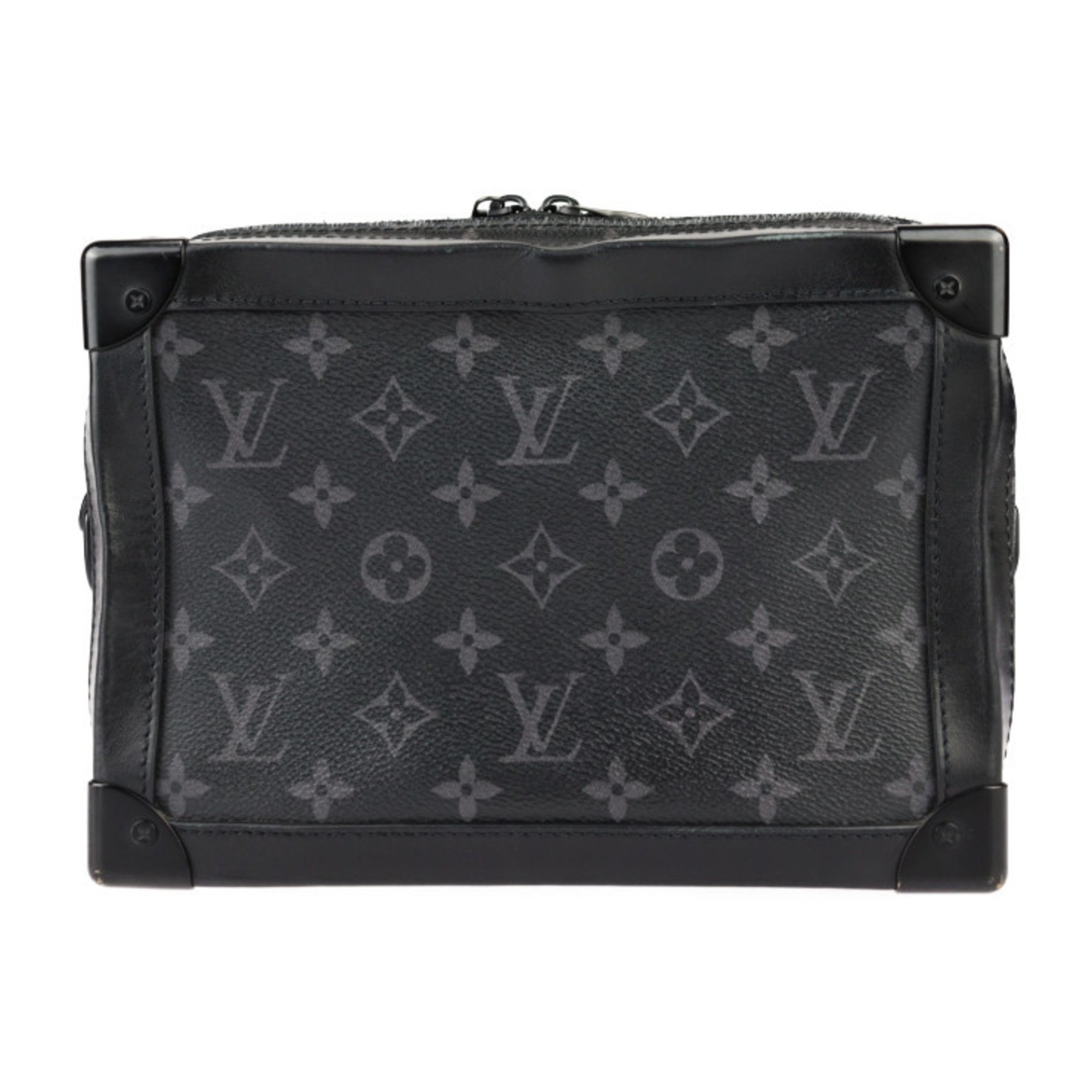 LOUIS VUITTON Louis Vuitton Soft Trunk Shoulder Bag M44730 Monogram Eclipse Leather Black