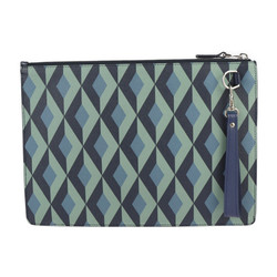 Dunhill Pouch Second Bag - Leather Green Multicolor Wristlet Clutch