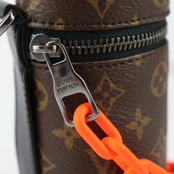 LOUIS VUITTON Louis Vuitton Monogram Barrel Pouch M00966 Leather Brown x Black Orange Key Ring Bag Charm Multi-Case