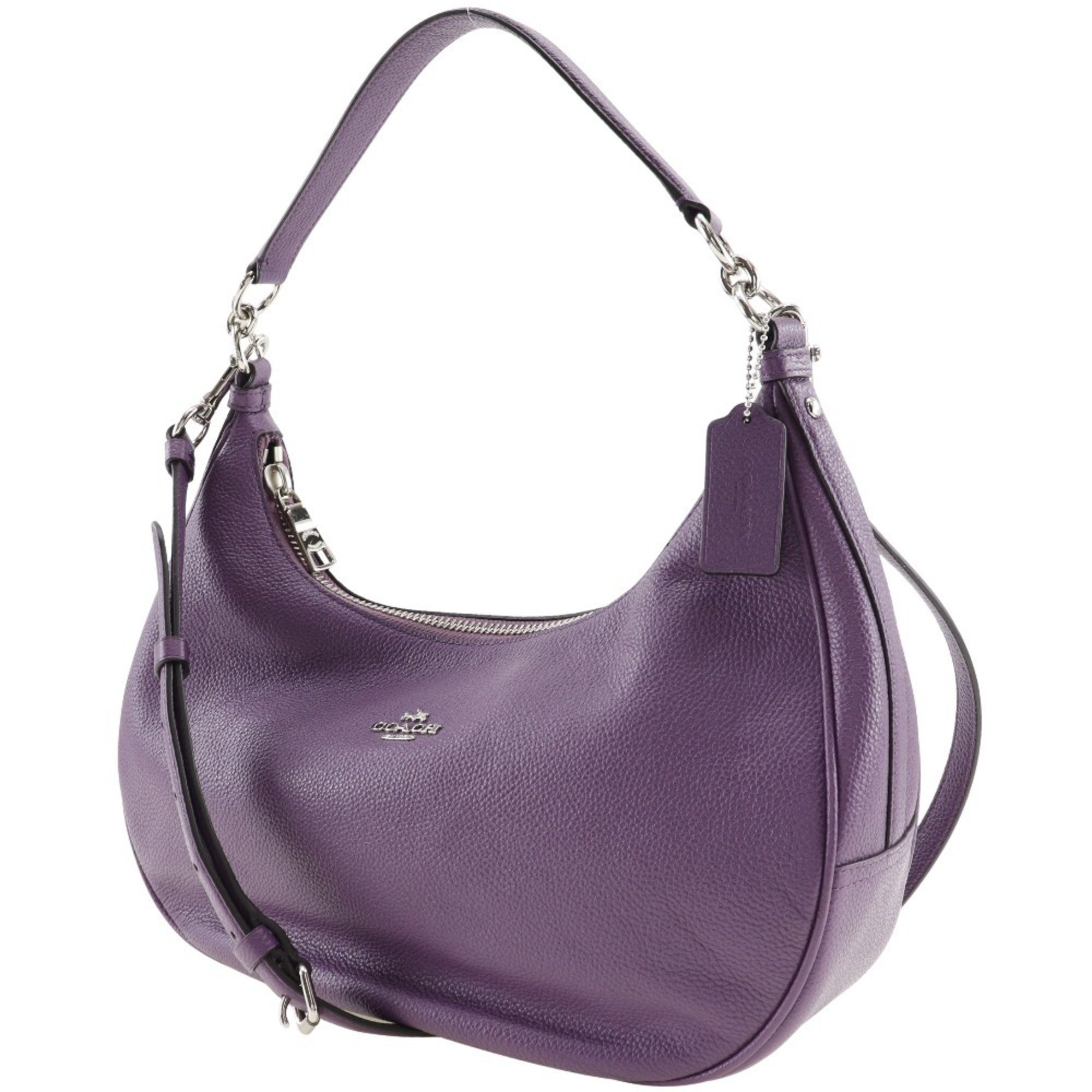 Coach COACH Shoulder Bag F38250 Leather Purple 2way A5 One Belt Women's S