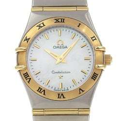 OMEGA Constellation Watch 1262.70 Stainless Steel Gold Quartz Analog Display Shell Dial Ladies