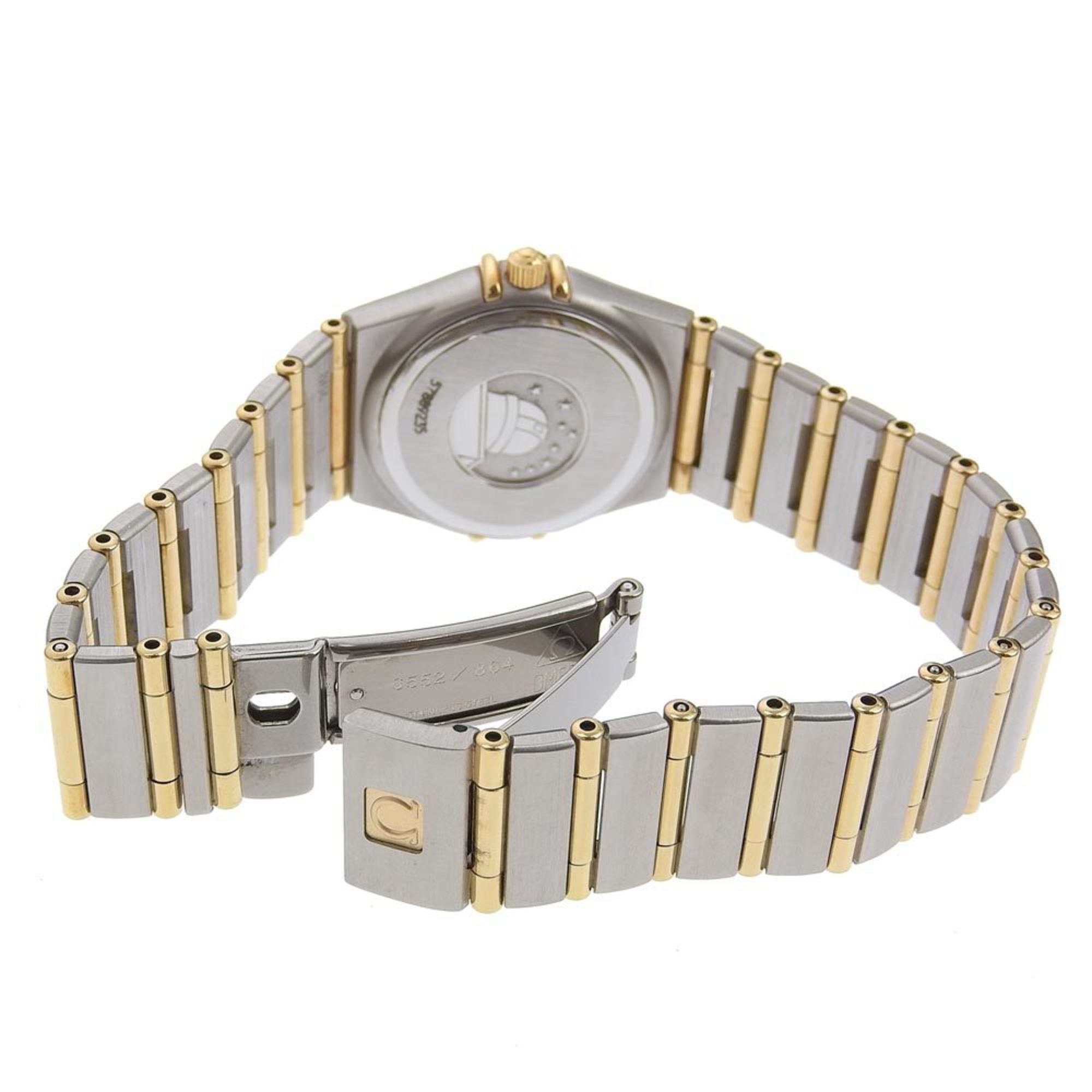 OMEGA Constellation Watch 1262.70 Stainless Steel Gold Quartz Analog Display Shell Dial Ladies