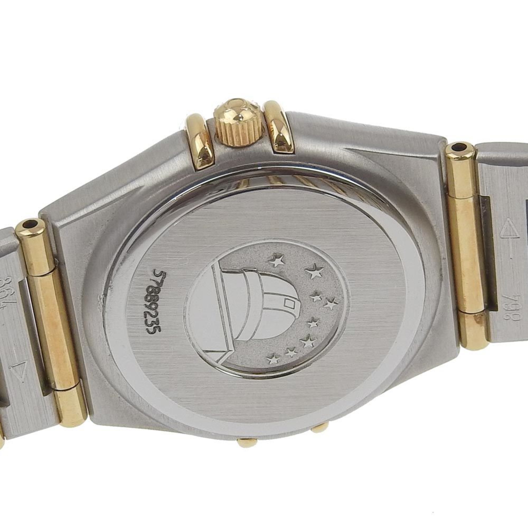 OMEGA Constellation Watch 1262.70 Stainless Steel Gold Quartz Analog Display Shell Dial Ladies