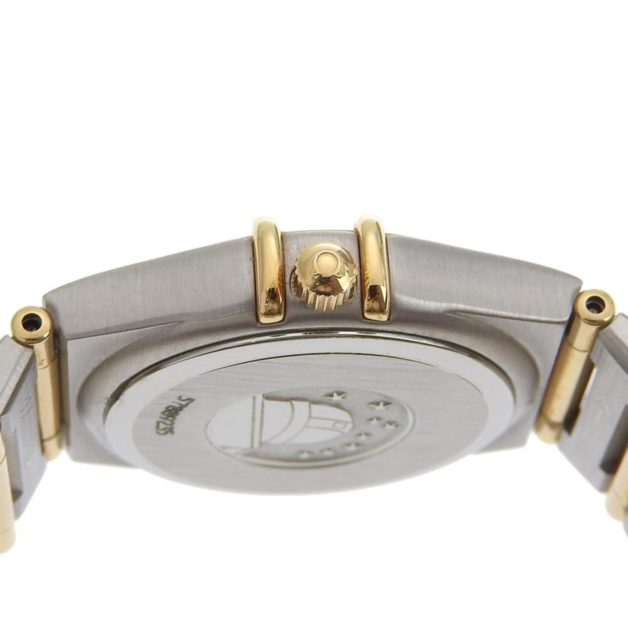 OMEGA Constellation Watch 1262.70 Stainless Steel Gold Quartz Analog Display Shell Dial Ladies