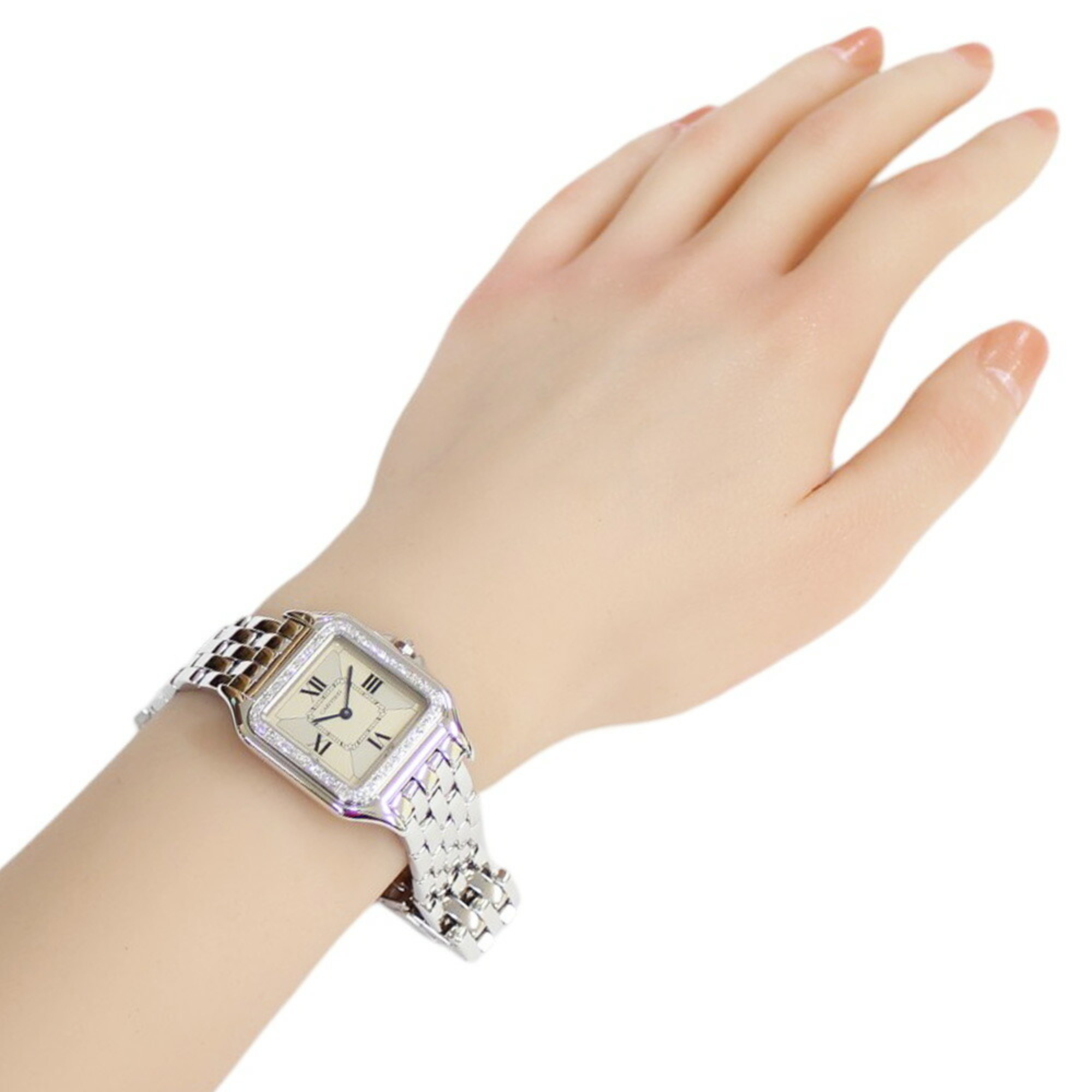 Cartier Panthere SM Watch, 18K Quartz, Ladies, CARTIER Diamond Bezel RWA01650000003939