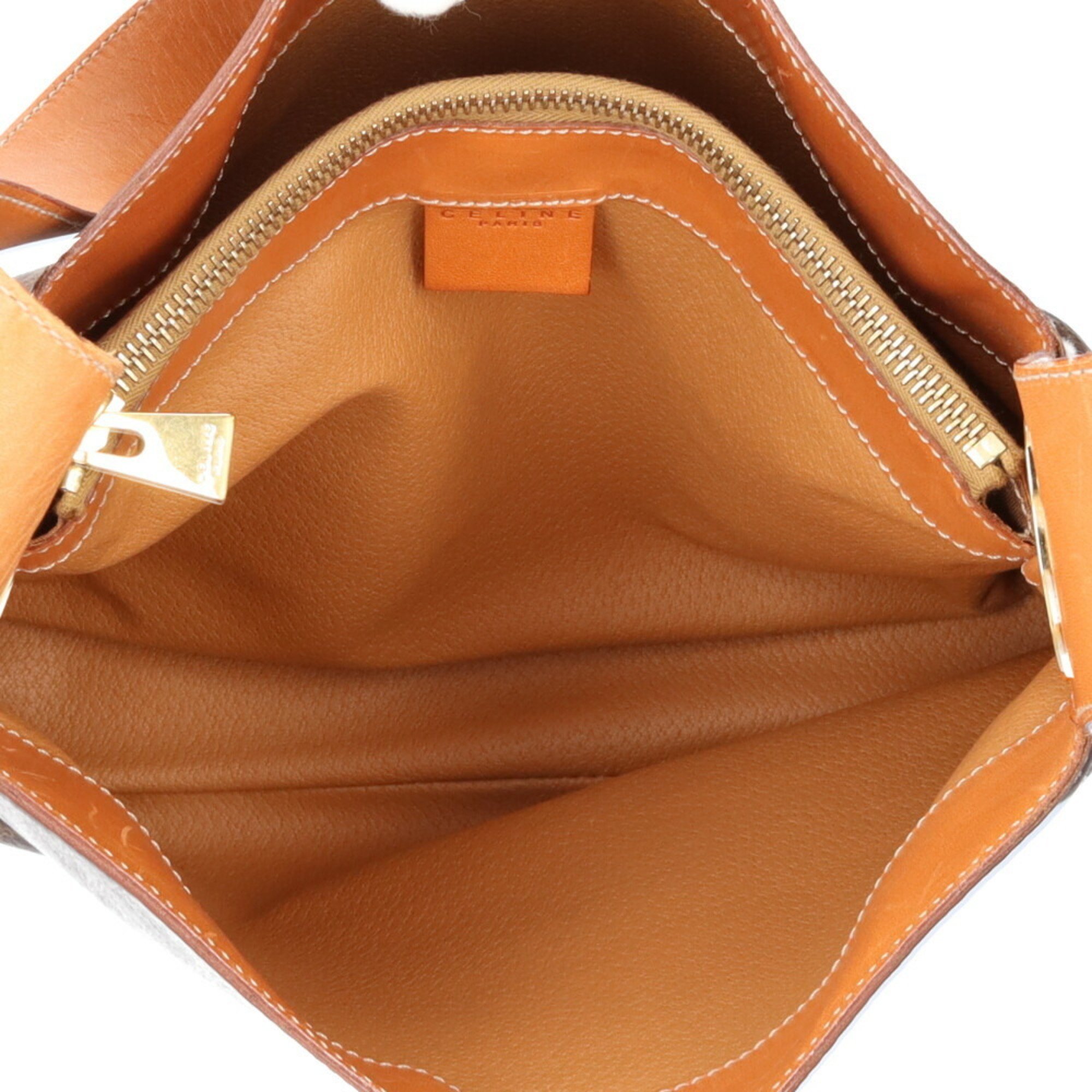 Celine Macadam Shoulder Bag PVC Brown Women's CELINE