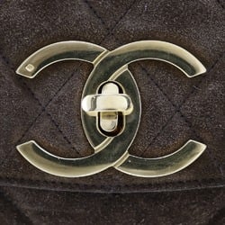 Chanel CHANEL Matelasse Backpack/Daypack Coco Mark Suede x Gold Plated Brown A5 Turn Lock Women's