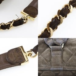 Chanel CHANEL Matelasse Backpack/Daypack Coco Mark Suede x Gold Plated Brown A5 Turn Lock Women's