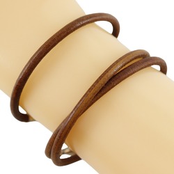 Hermes HERMES Jumbo Bracelet Choker Set Leather Brown Approx. 9.9g Women's