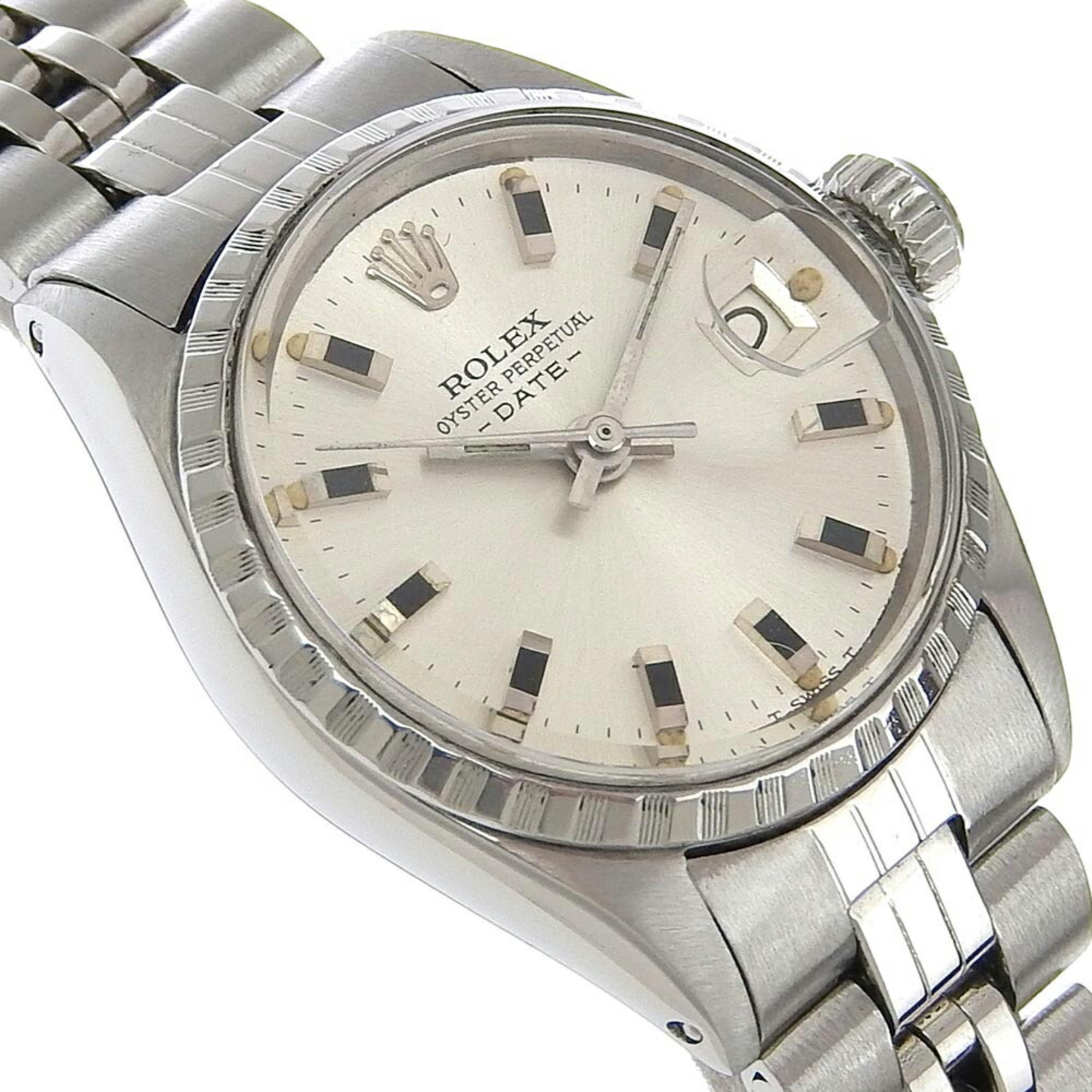 Rolex ROLEX Oyster Perpetual Watch Date 2 cal.1161 6524 Stainless Steel Automatic Silver Dial Ladies