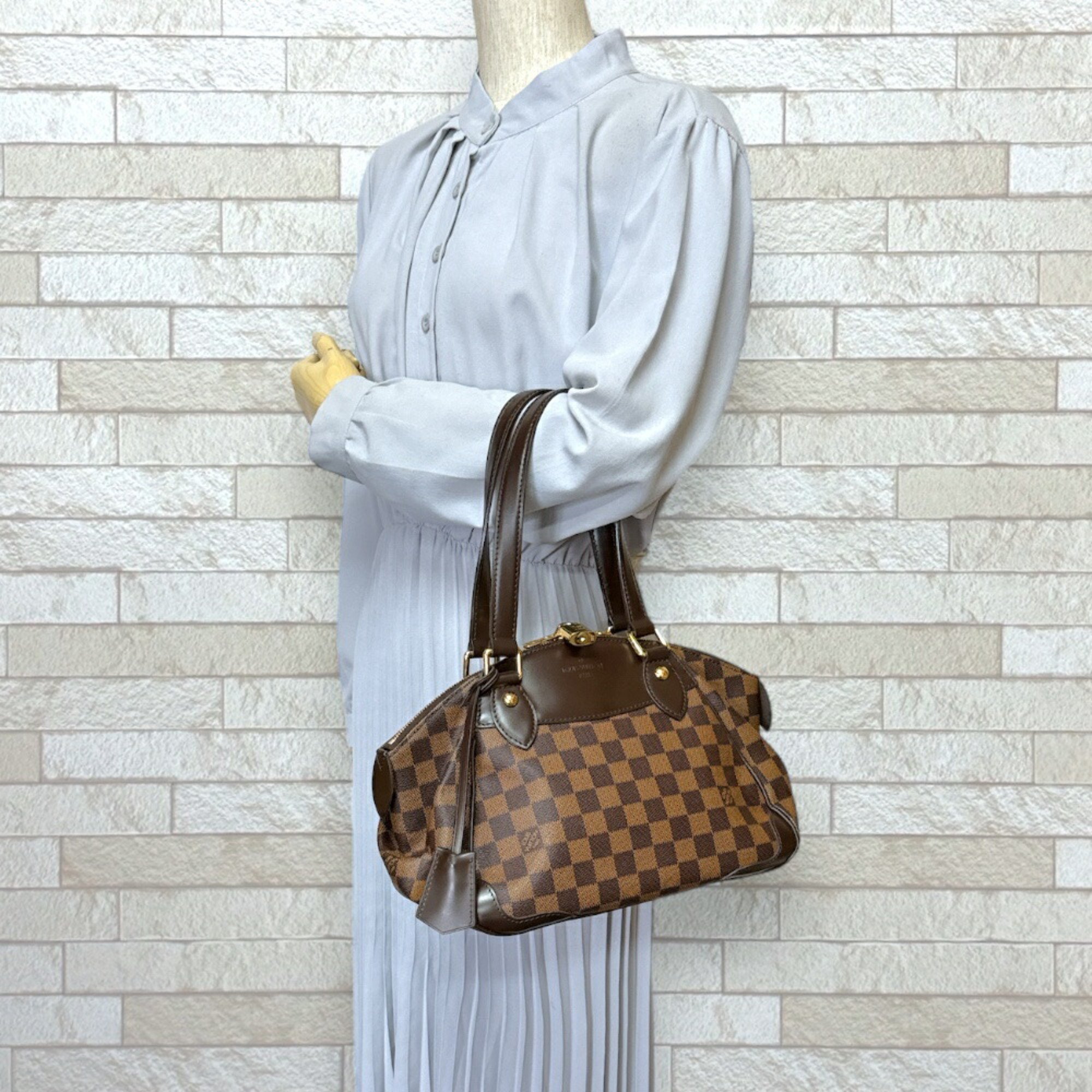 Louis Vuitton Verona PM Damier Handbag Canvas N41117 Brown Women's LOUIS VUITTON