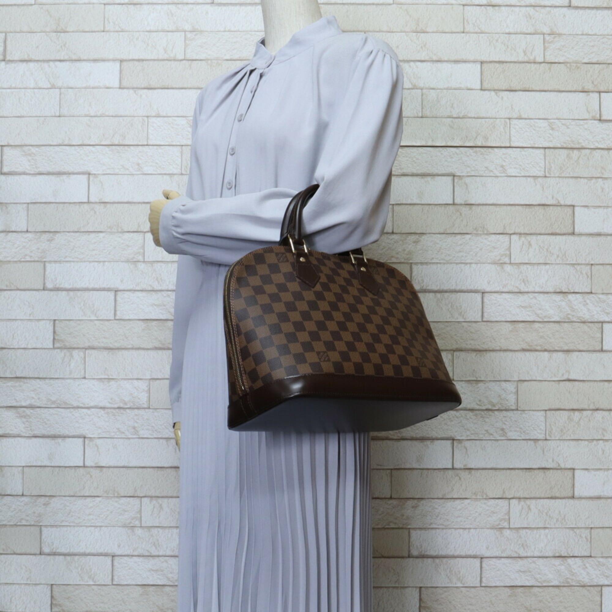 Louis Vuitton Alma PM Damier Handbag Canvas N53151 Brown Women's LOUIS VUITTON