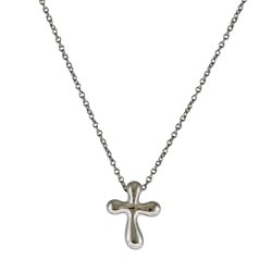 Tiffany Small Cross Necklace Pt950 Platinum Women's TIFFANY&Co.