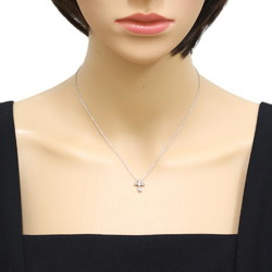 Tiffany Small Cross Necklace Pt950 Platinum Women's TIFFANY&Co.