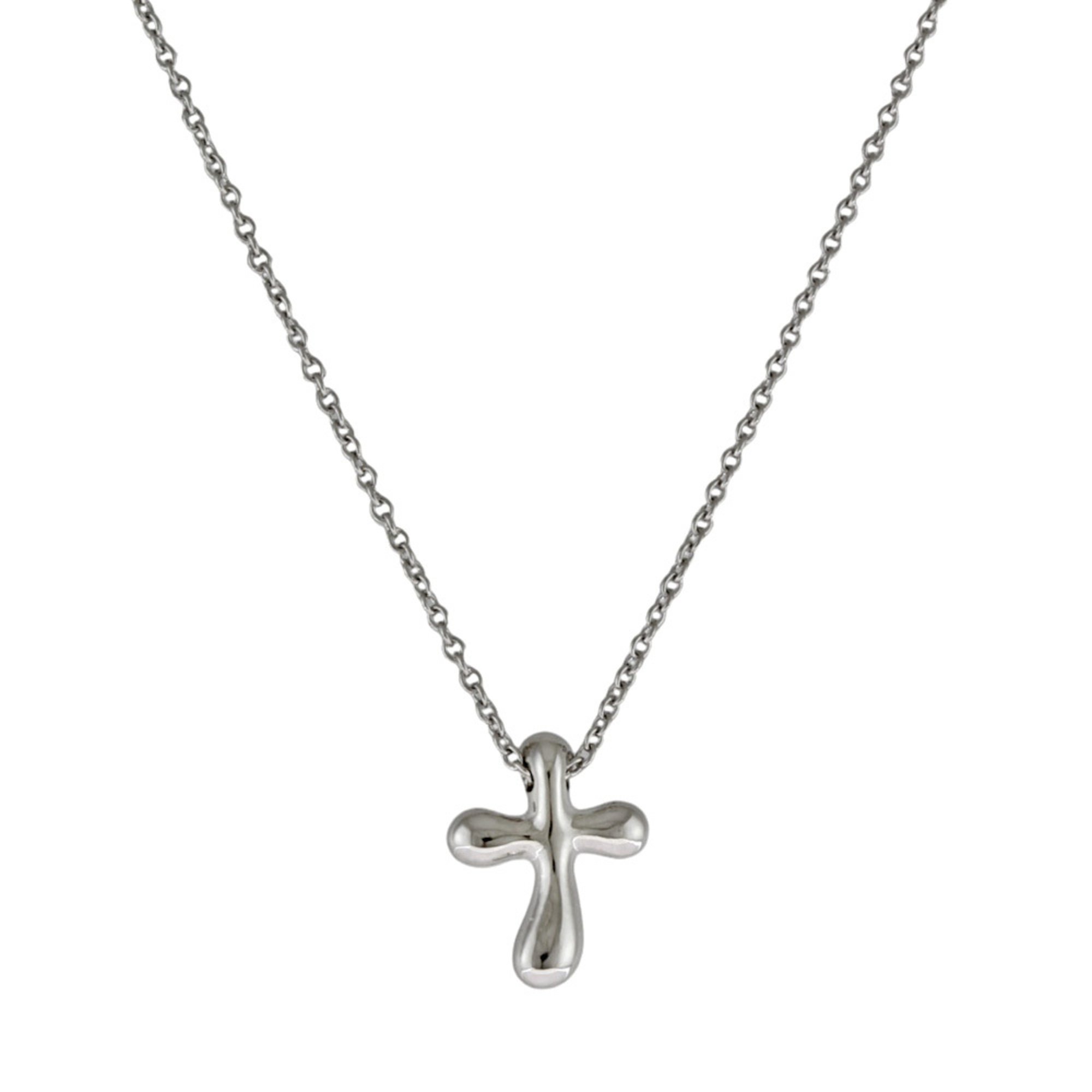 Tiffany Small Cross Necklace Pt950 Platinum Women's TIFFANY&Co.