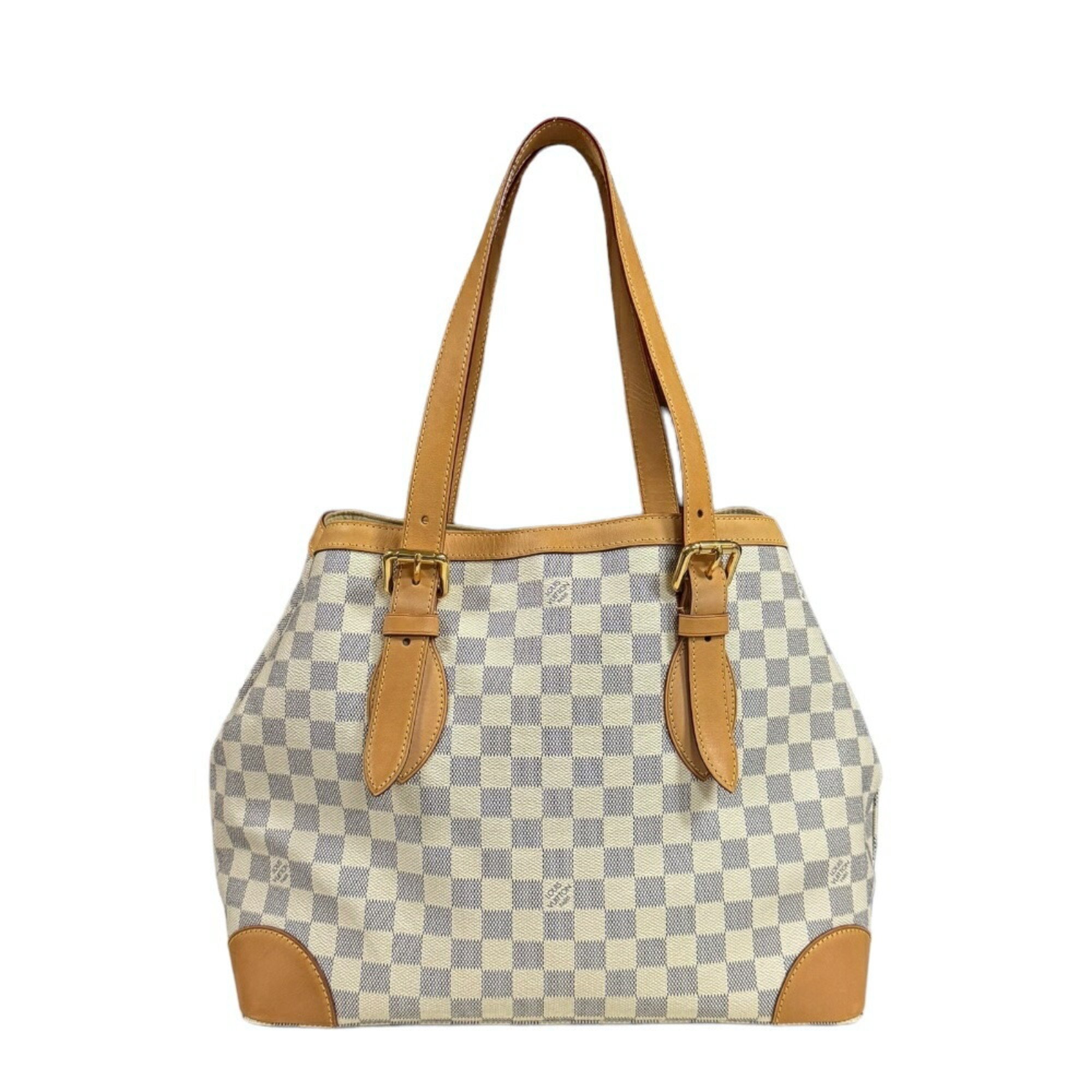 Louis Vuitton Hampstead MM Damier Azur Tote Bag Canvas N51206 White Women's LOUIS VUITTON