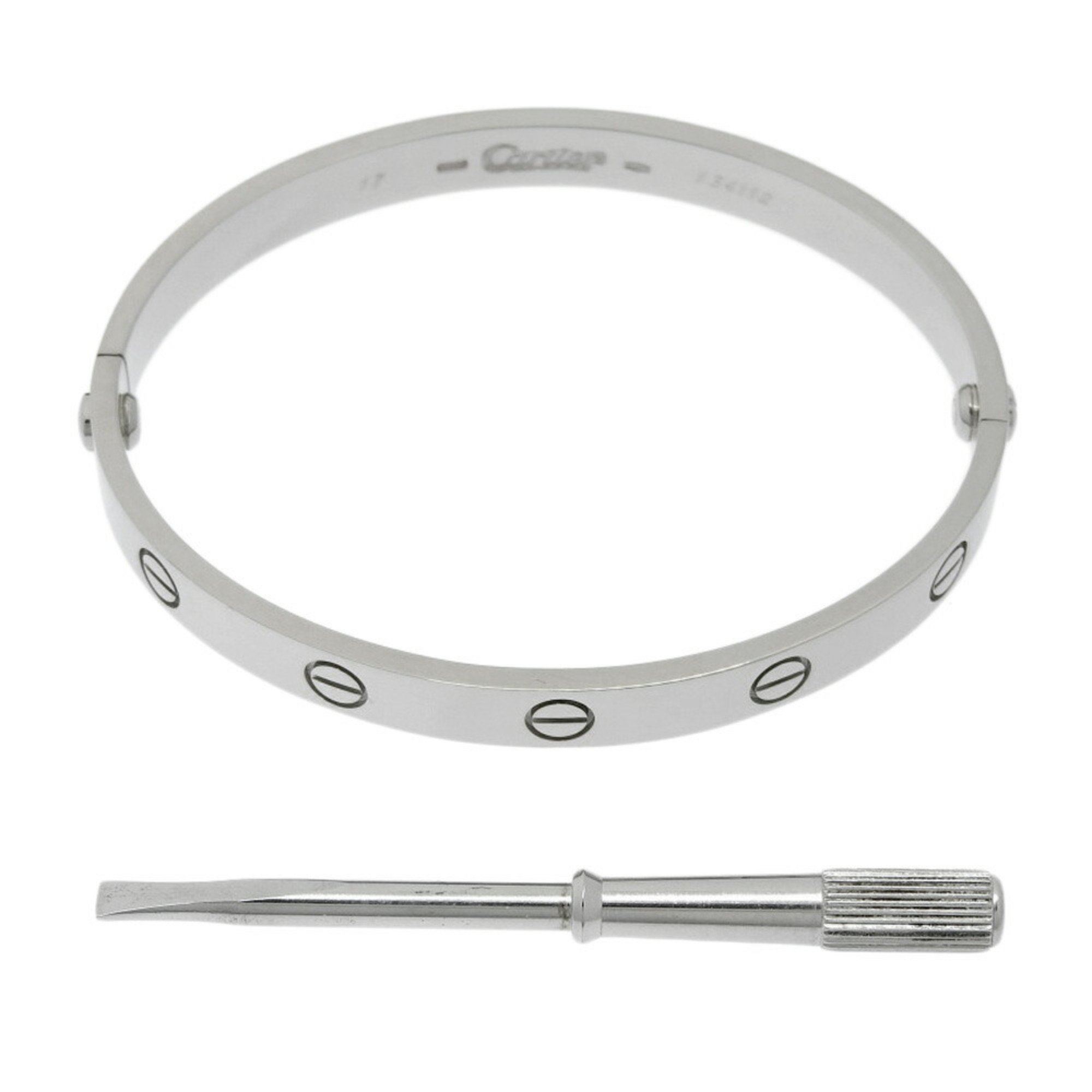 Cartier Love Breath Bracelet K18 White Gold Approx. 33.8g breath for women