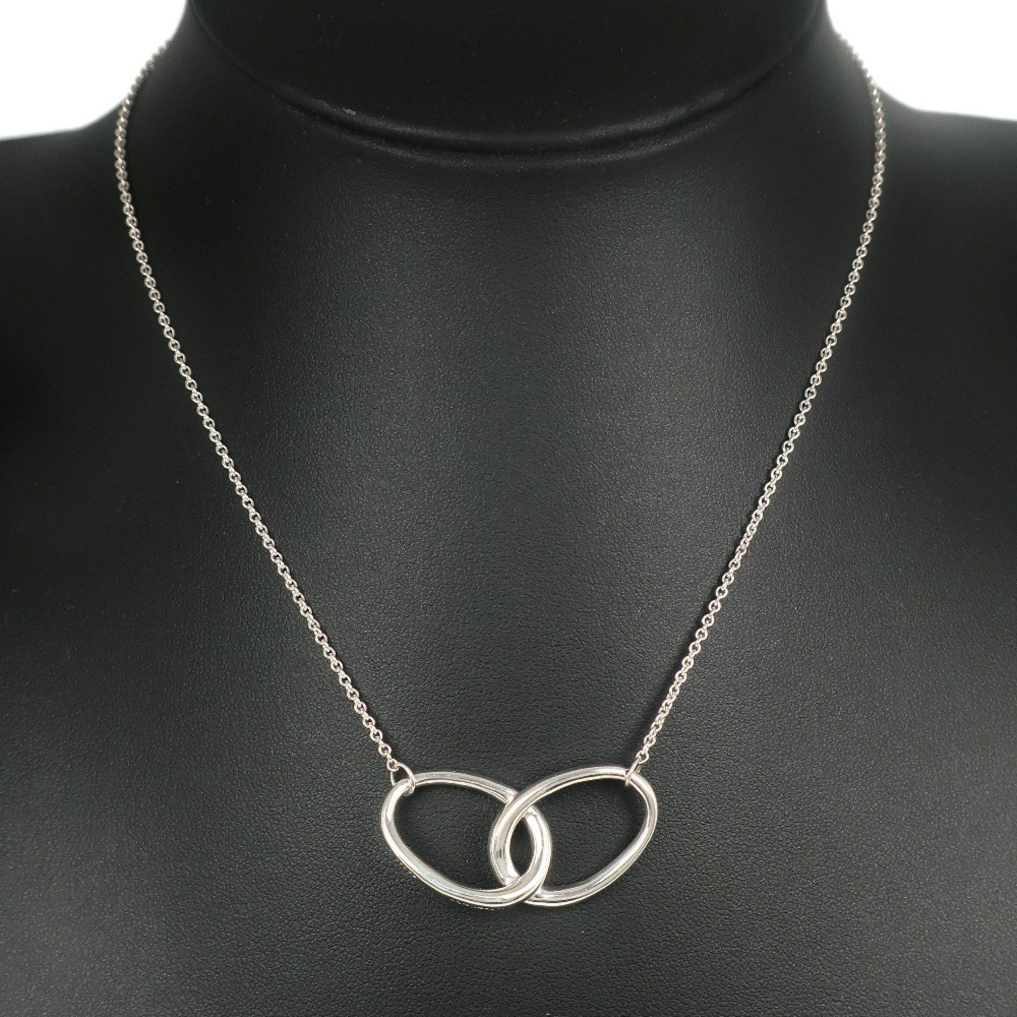 Tiffany TIFFANY&Co. Double Loop Necklace Elsa Peretti Silver 925 Approx. 8.2g loop Ladies