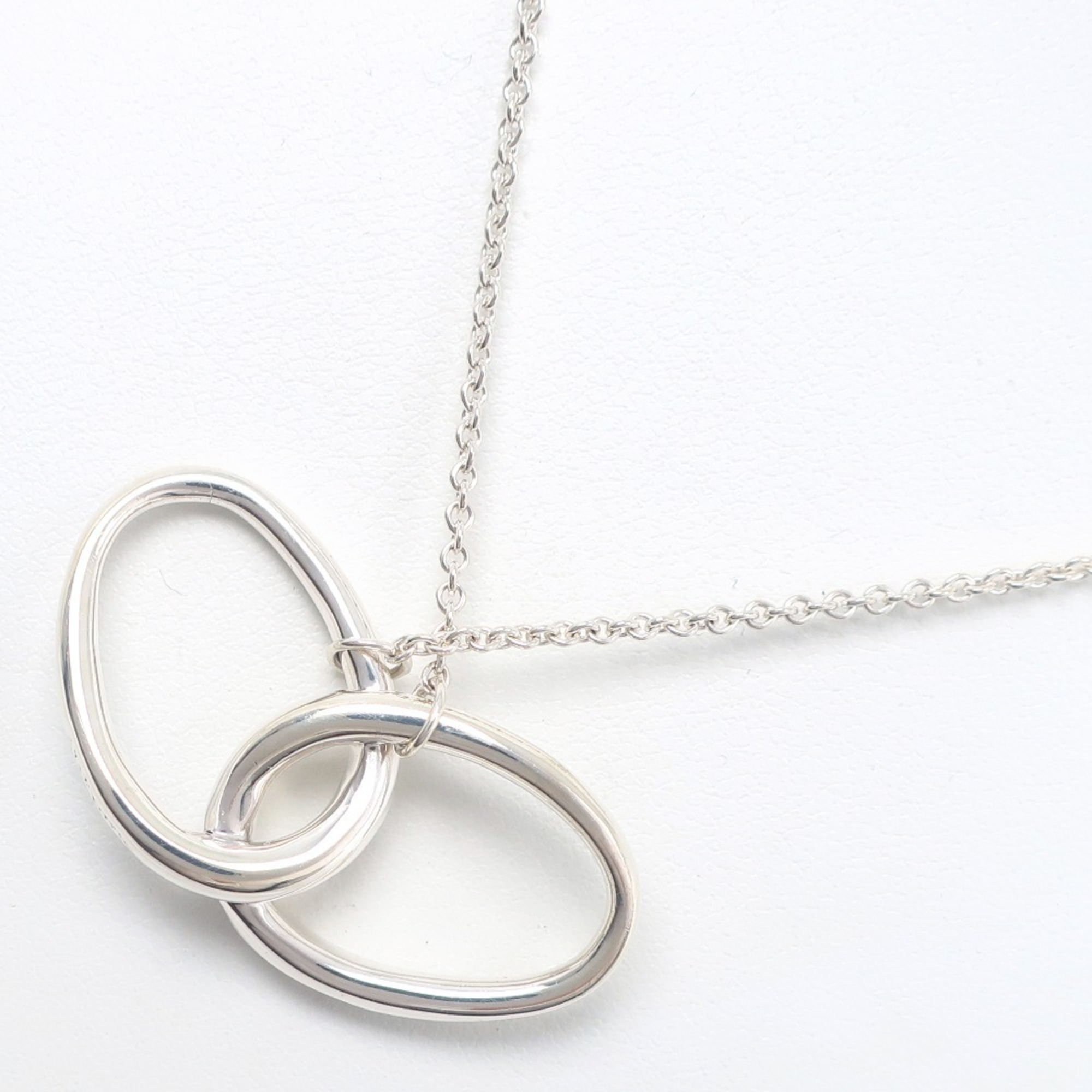 Tiffany TIFFANY&Co. Double Loop Necklace Elsa Peretti Silver 925 Approx. 8.2g loop Ladies